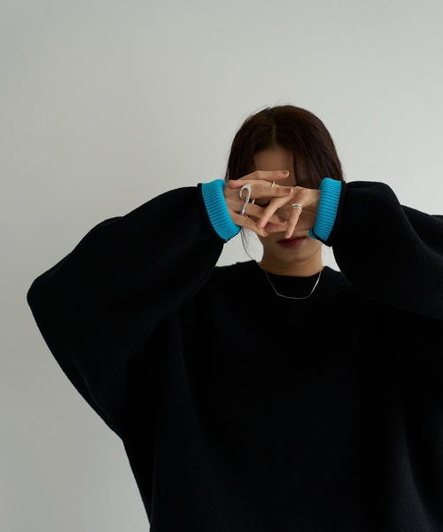 meilmada（メイルマダ）の「バイカラーニットプルオーバー（ニット/セーター・レディース・ブラウン/ブラック/グレー・FREE）」の16枚目の写真