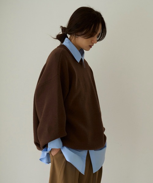 meilmada（メイルマダ）の「バイカラーニットプルオーバー（ニット/セーター・レディース・ブラウン/ブラック/グレー・FREE）」の19枚目の写真