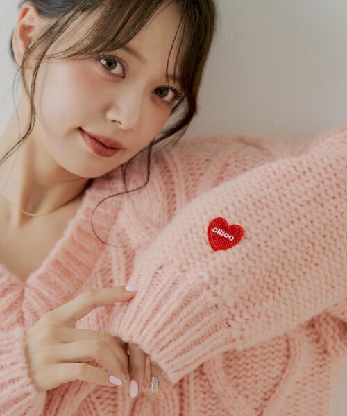 Chico（チコ）の「ケーブルVルーズニットワンピース（ワンピース・レディース・ベージュ/ブラウン/アイボリー/ピンク・FREE）」の18枚目の写真