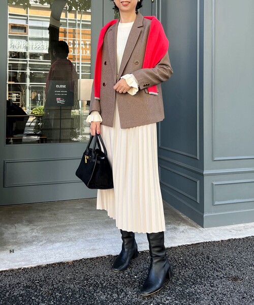 MICO COULIER（ミコクリエ）の「ツィードシャークテーラードダブルジャケット（テーラードジャケット・レディース・チャコールグレー/ブラウン・36/38）」の3枚目の写真