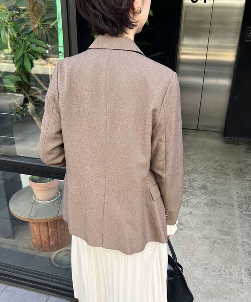 MICO COULIER（ミコクリエ）の「ツィードシャークテーラードダブルジャケット（テーラードジャケット・レディース・チャコールグレー/ブラウン・36/38）」の14枚目の写真