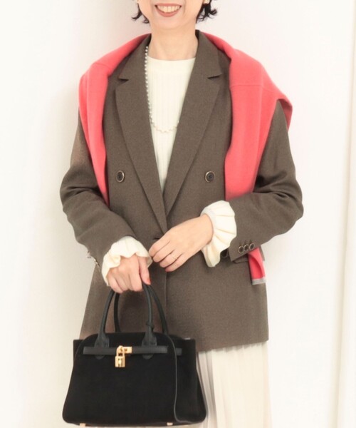 MICO COULIER（ミコクリエ）の「ツィードシャークテーラードダブルジャケット（テーラードジャケット・レディース・チャコールグレー/ブラウン・36/38）」の16枚目の写真