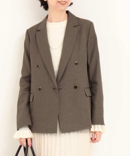 MICO COULIER（ミコクリエ）の「ツィードシャークテーラードダブルジャケット（テーラードジャケット・レディース・チャコールグレー/ブラウン・36/38）」の17枚目の写真