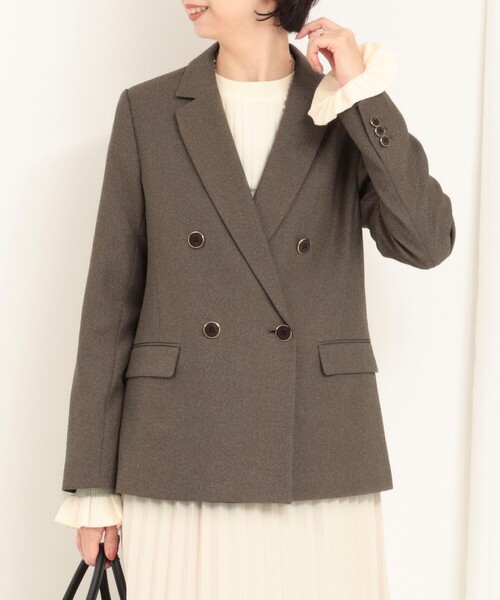 MICO COULIER（ミコクリエ）の「ツィードシャークテーラードダブルジャケット（テーラードジャケット・レディース・チャコールグレー/ブラウン・36/38）」の22枚目の写真