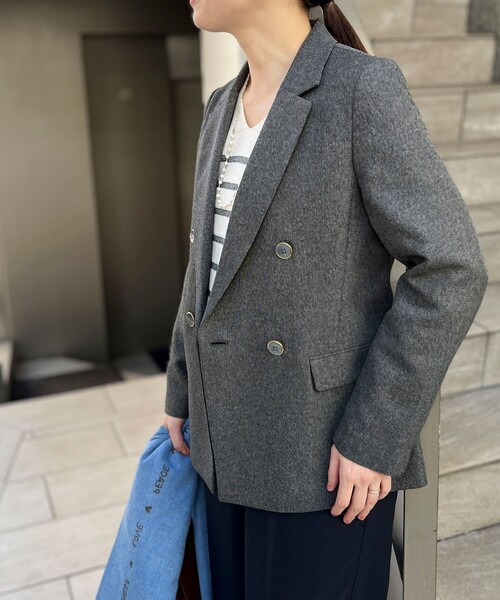 ツィードシャークテーラードダブルジャケット（テーラードジャケット