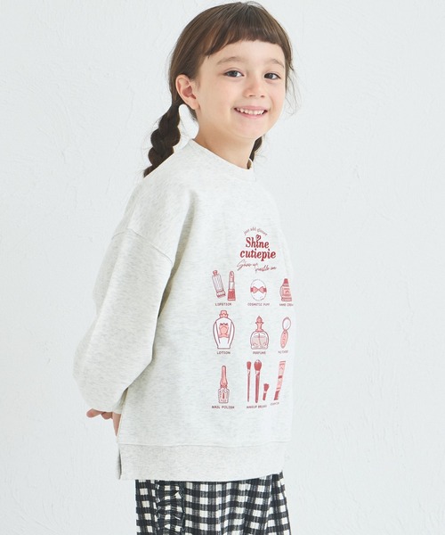 pairmanon(ペアマノン)の「【サラッとスウェット】裏毛 きらきら刺繍 コスメ プリント トレーナー(スウェット・キッズ・オートミール/ピンク系その他/ブラウン系その他・100/110/120/130/140/150/90)」の14枚目の写真