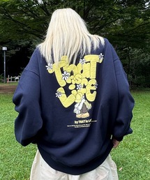 That's life(ザッツライフ)のHEAVY WEIGHT 13.0oz "FLOWER BOY" LOGO SWEAT 長袖 スウェット 秋服 冬服 ビッグシルエット ヘビーウェイト 肉厚生地 ユニセックス トップス 裏パイル(スウェット)