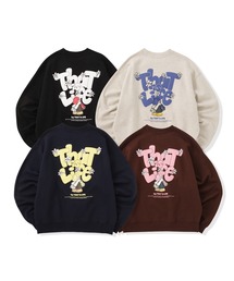 That's life(ザッツライフ)のHEAVY WEIGHT 13.0oz "FLOWER BOY" LOGO SWEAT 長袖 スウェット 秋服 冬服 ビッグシルエット ヘビーウェイト 肉厚生地 ユニセックス トップス 裏パイル(スウェット)