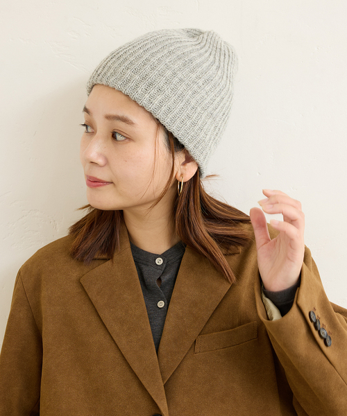 JOURNAL STANDARD（ジャーナルスタンダード）の「【STUART AUSTIN/スチュアート オースティン】リブニット帽（ニットキャップ/ビーニー・レディース・チャコールグレー/ブラック/アイボリー・FREE）」の3枚目の写真