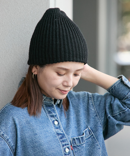JOURNAL STANDARD（ジャーナルスタンダード）の「【STUART AUSTIN/スチュアート オースティン】リブニット帽（ニットキャップ/ビーニー・レディース・チャコールグレー/ブラック/アイボリー・FREE）」の2枚目の写真