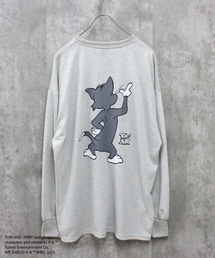 TOM&JERRY トム&ジェリー ミニ裏毛 綿タッチ バックプリント BIG トレーナー