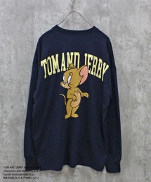 TOM&JERRY　トム＆ジェリー　ミニ裏毛　綿タッチ　バックプリント　BIG　トレーナー