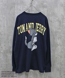 TOM&JERRY トム&ジェリー ミニ裏毛 綿タッチ バックプリント BIG トレーナー