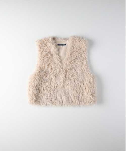 Right-on(ライトオン)の「【HONEYSUCKLE ROSE】フェイクファー ベスト (エコファー / 体型カバー)(ベスト・レディース・ブラウン/ライトベージュ・L/M)」の1枚目の写真