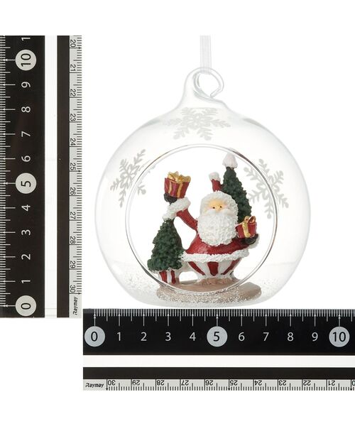 フランフラン ガラス オーナメント サンタ シロクマ セール】ガラスオーナメント サンタ ドーム（インテリア雑貨