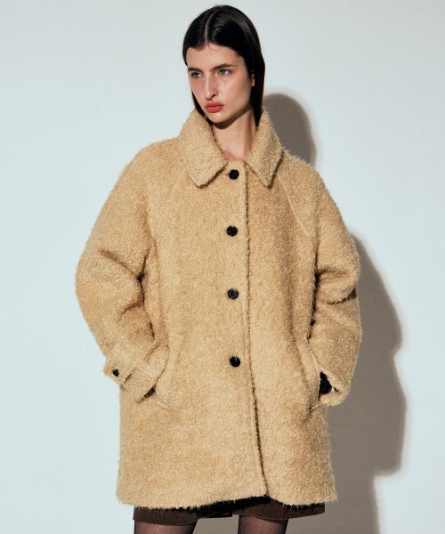 NICK&NICOLE(ニックアンドニコール)の「NICOLE BOUCLE WOOL HALF COAT_BEIGE(チェスターコート・レディース・その他・FREE)」の3枚目の写真