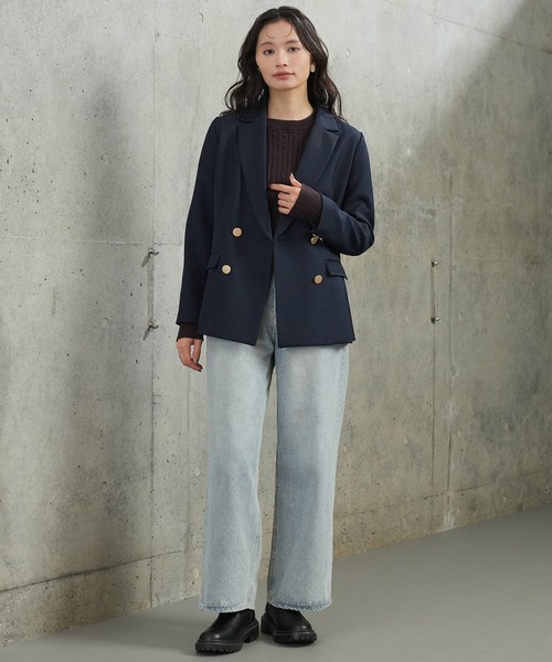 TRUDEA（トルディア）の「金釦ダブルブレストジャケット（テーラードジャケット・レディース・ネイビー/ブラウン/ブラック・SMALL/MEDIUM/LARGE）」の21枚目の写真
