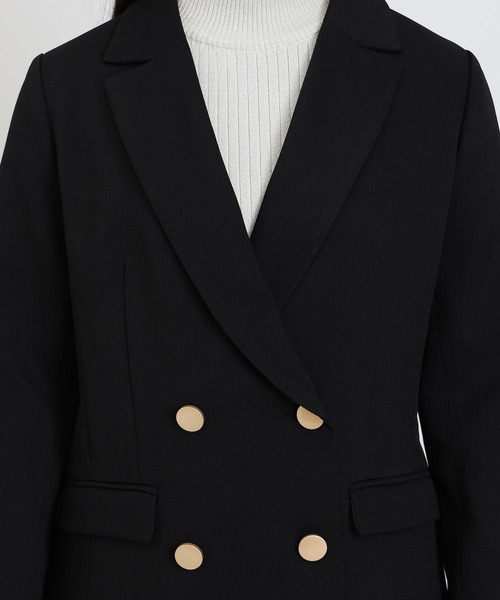 TRUDEA（トルディア）の「金釦ダブルブレストジャケット（テーラードジャケット・レディース・ネイビー/ブラウン/ブラック・SMALL/MEDIUM/LARGE）」の4枚目の写真