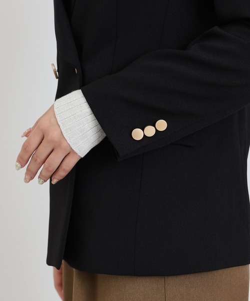 TRUDEA（トルディア）の「金釦ダブルブレストジャケット（テーラードジャケット・レディース・ネイビー/ブラウン/ブラック・SMALL/MEDIUM/LARGE）」の5枚目の写真