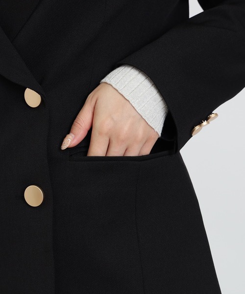 TRUDEA（トルディア）の「金釦ダブルブレストジャケット（テーラードジャケット・レディース・ネイビー/ブラウン/ブラック・SMALL/MEDIUM/LARGE）」の7枚目の写真