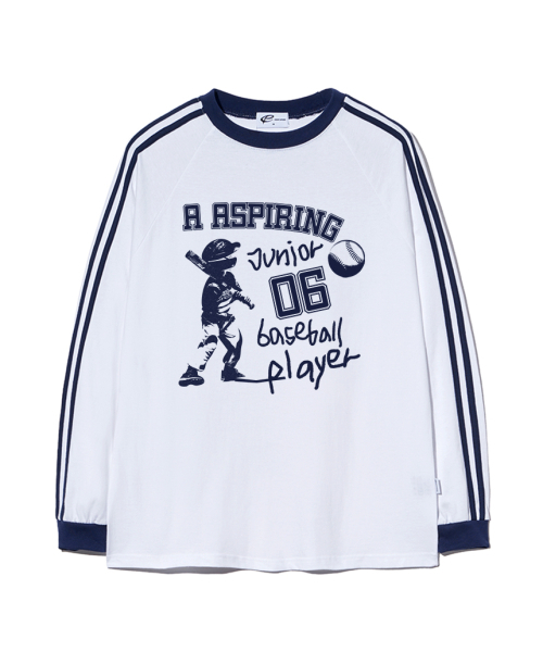 ESCAPEFROM(エスケープフロム)の「ベースボールジュニアプリントトラックロングスリーブホワイト(Tシャツ/カットソー・レディース・その他・MEDIUM/LARGE)」の1枚目の写真