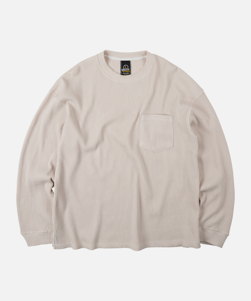 FRIZMWORKS(フリズムワークス)の「OVERSIZED WAFFLE POCKET TEE 002 _ CREAM(Tシャツ/カットソー・メンズ・その他・MEDIUM/LARGE/X-LARGE/SMALL)」の2枚目の写真