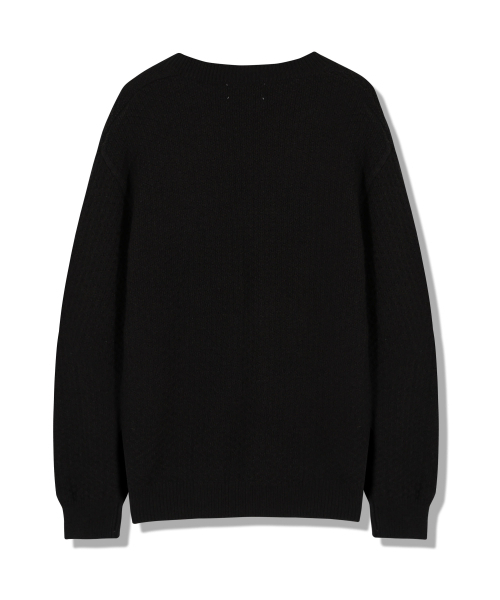 GUBIN(グビン)の「レトロパターンVネックニット - ブラック(ニット/セーター・メンズ・その他・MEDIUM/LARGE)」の3枚目の写真