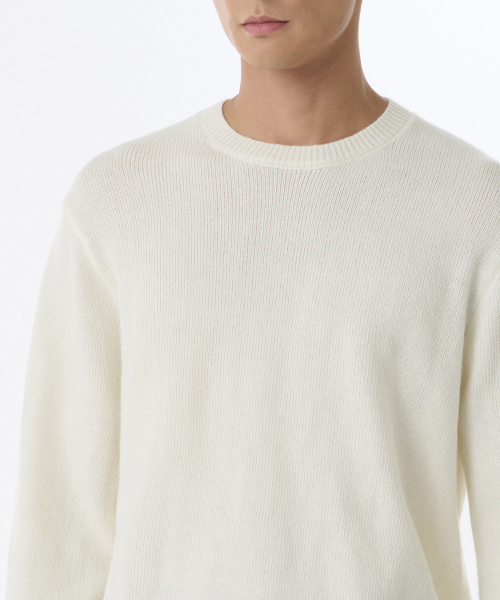MUSINSA STANDARD（ムシンサスタンダード）の「エッセンシャルクルーネックニット[クリーム]（ニット/セーター・メンズ・その他・SMALL/MEDIUM/LARGE/X-LARGE/XX-LARGE）」の3枚目の写真