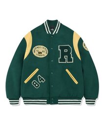 BIG R LOGO PATCH STADIUM JACKET [GREEN]