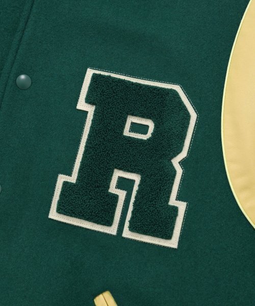 Retriever Club（レトリーバークラブ）の「BIG R LOGO PATCH STADIUM JACKET [GREEN]（スタジャン・レディース・その他・LARGE）」の14枚目の写真