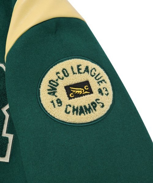 Retriever Club（レトリーバークラブ）の「BIG R LOGO PATCH STADIUM JACKET [GREEN]（スタジャン・レディース・その他・LARGE）」の11枚目の写真