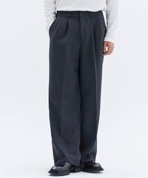 FWコンフォートツーピンタックスラックス_チャコール