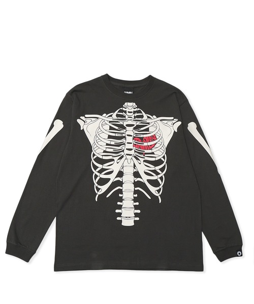 EXAMPLE（エグザンプル）の「EXAMPLE BONES HEART L/S TEE（Tシャツ/カットソー・メンズ・ブラック/アッシュ/ブラック系その他/ホワイト・M/L/XL/XXL）」の3枚目の写真