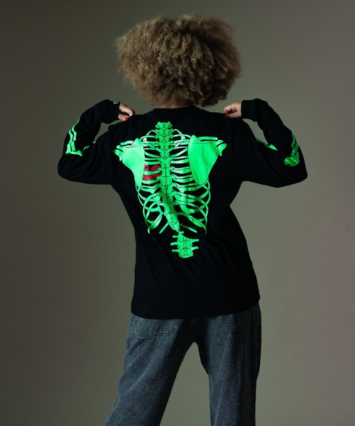 EXAMPLE（エグザンプル）の「EXAMPLE BONES HEART L/S TEE（Tシャツ/カットソー・メンズ・ブラック/アッシュ/ブラック系その他/ホワイト・M/L/XL/XXL）」の12枚目の写真