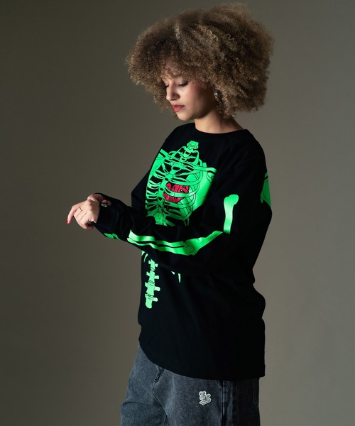 EXAMPLE（エグザンプル）の「EXAMPLE BONES HEART L/S TEE（Tシャツ/カットソー・メンズ・ブラック/アッシュ/ブラック系その他/ホワイト・M/L/XL/XXL）」の13枚目の写真