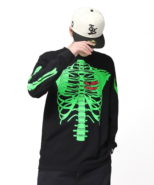 EXAMPLE（エグザンプル）の「EXAMPLE BONES HEART L/S TEE（Tシャツ/カットソー・メンズ・ブラック/アッシュ/ブラック系その他/ホワイト・M/L/XL/XXL）」の10枚目の写真