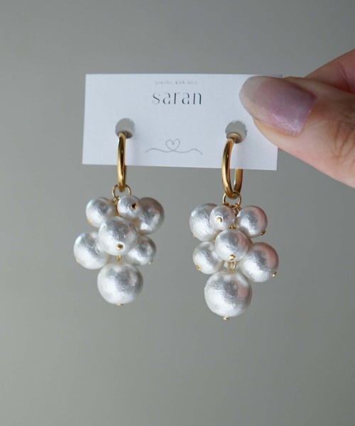 CERCA(チェルカ)の「saran jewelry/ビック コットンパール フープイヤリング(イヤリング・レディース・ゴールド/シルバー・FREE)」の14枚目の写真
