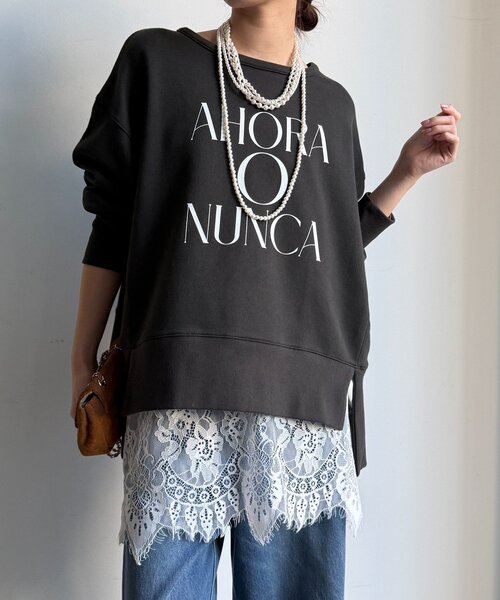 DouDou（ドゥドゥ）の「前後2WAYロゴスウェット（Tシャツ/カットソー