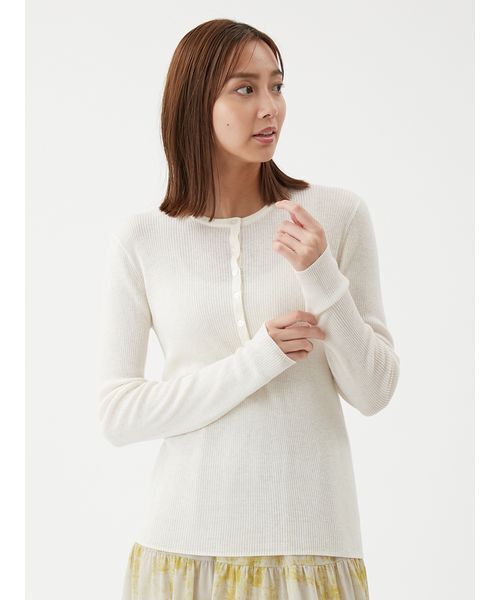 セール】ベロアヘンリーネックリブニット（ニット/セーター）｜Mila