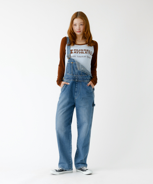 Lee(リー)の「【LEE / リー】TAPERED OVERALL / テーパードオーバーオール / デニム サロペット(サロペット/オーバーオール・レディース・ブラック/インディゴブルー・X-SMALL/S)」の6枚目の写真