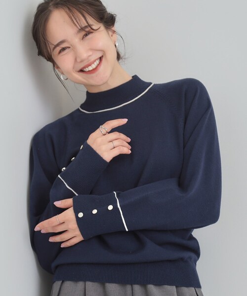 SHOO・LA・RUE(シューラルー)の「【洗濯機可/吸湿発熱】チクチクしにくいもちもちハイネックニット(ニット/セーター・レディース・ホワイト系5/ネイビー/イエロー系その他/ピンク系/グリーン系/グレー・01/02/03/04)」の4枚目の写真