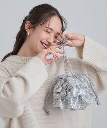 SHOO・LA・RUE | スパンコールフリル巾着ショルダーバッグ(ショルダーバッグ)