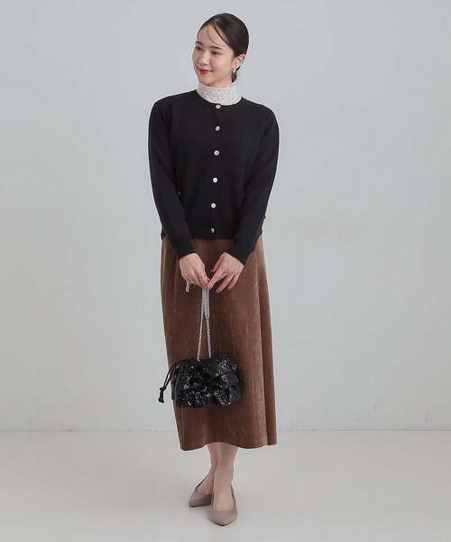 SHOO・LA・RUE（シューラルー）の「スパンコールフリル巾着ショルダーバッグ（ショルダーバッグ・レディース・ダークブラウン/シルバー/ブラック・00）」の5枚目の写真