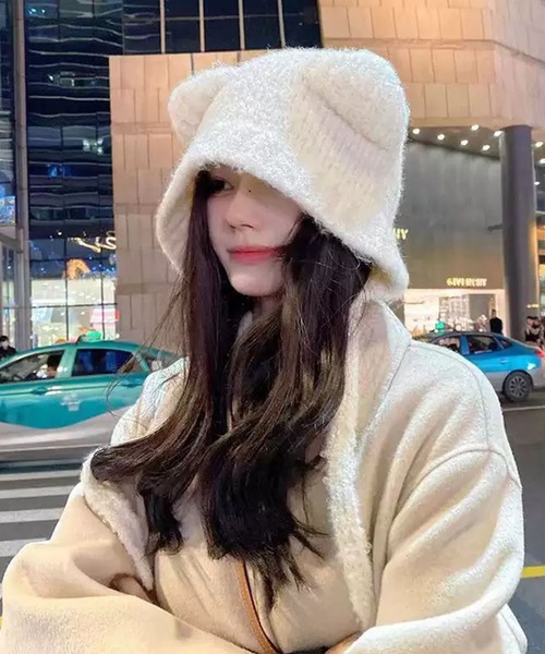 VIBGYOR（ヴィブジョー）の「【EIZZ/アイズ】耳デザイン 紐付き ニットキャップ（ニットキャップ/ビーニー・レディース・ブラック/ブラウン/ホワイト/チャコール・FREE）」の18枚目の写真