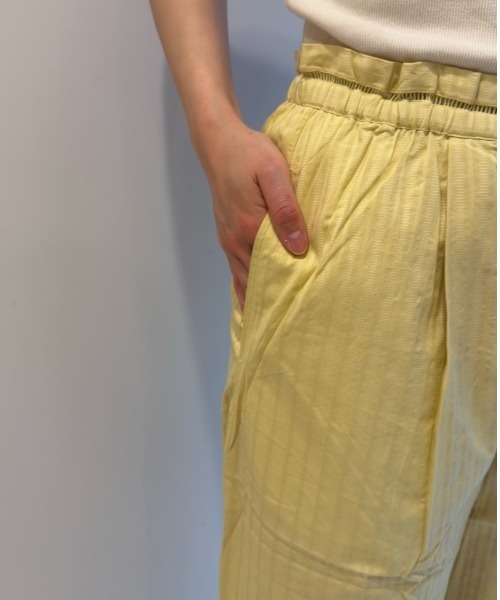 sara mallika(サラ マリカ)の「COTTON STRIPE JAQUARD LADDER LACE PANTS(その他パンツ・レディース・イエロー/グリーン・M/S)」の4枚目の写真