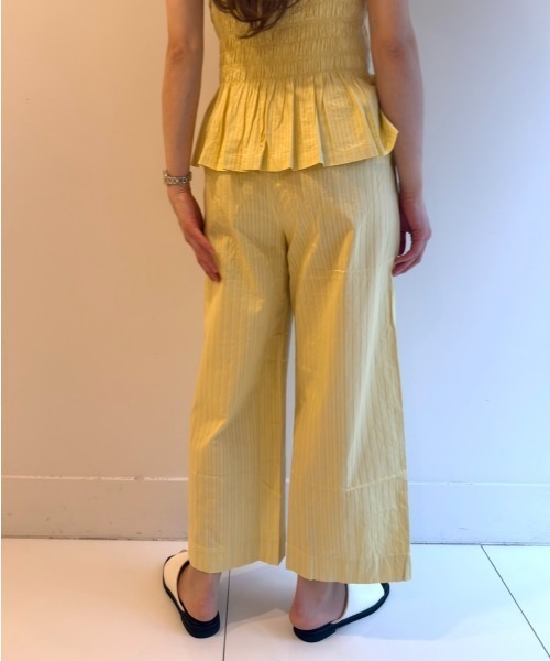 sara mallika(サラ マリカ)の「COTTON STRIPE JAQUARD LADDER LACE PANTS(その他パンツ・レディース・イエロー/グリーン・M/S)」の3枚目の写真