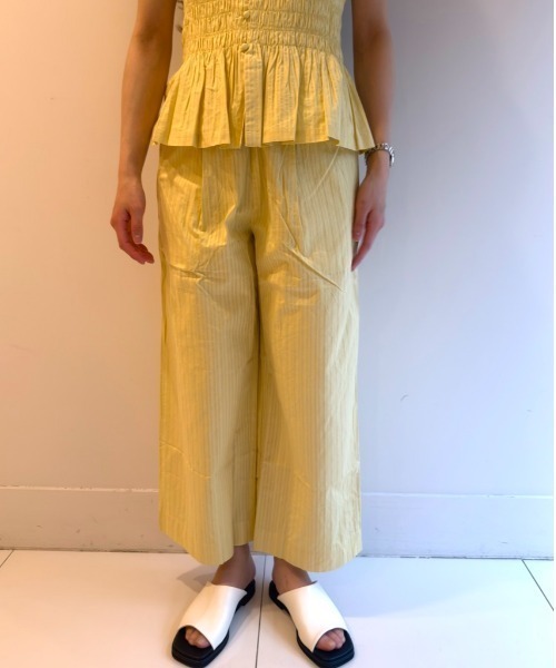sara mallika(サラ マリカ)の「COTTON STRIPE JAQUARD LADDER LACE PANTS(その他パンツ・レディース・イエロー/グリーン・M/S)」の7枚目の写真
