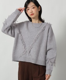 LAKOLE | 6ゲージフリンジジャガードニットプルオーバー / 613124(ニット/セーター)