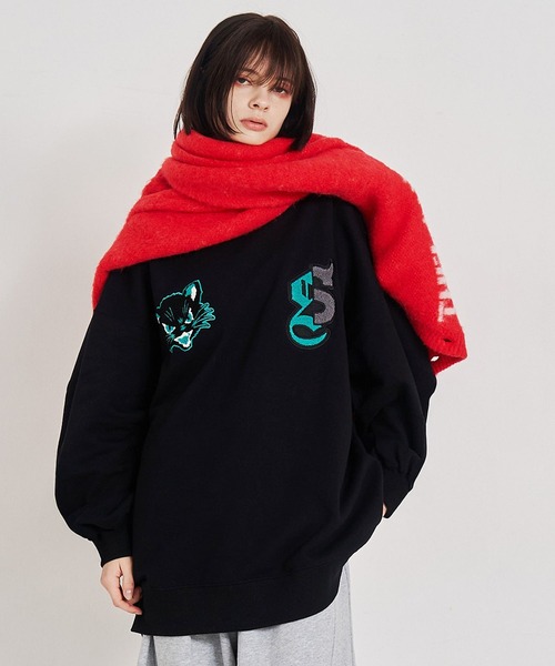 SeeSew(シーソー)の「【UNISEX】NEKOMATA CRUE SWEAT/ネコマタクルースウェット(スウェット・メンズ・ブラック/チャコールグレー/ライトグレー・M/L)」の4枚目の写真
