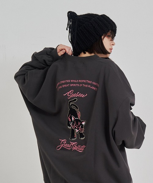 SeeSew(シーソー)の「【UNISEX】NEKOMATA CRUE SWEAT/ネコマタクルースウェット(スウェット・メンズ・ブラック/チャコールグレー/ライトグレー・M/L)」の11枚目の写真